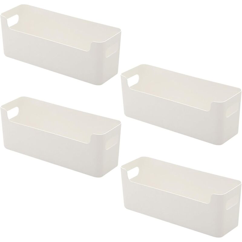 Panier Rangement,4 Pièces Bac Rangement Plastique,Paniers et Boîtes de Rangement à Port U pour Cosmétiques, Papeterie, Chaussettes, Sous-vêtements,