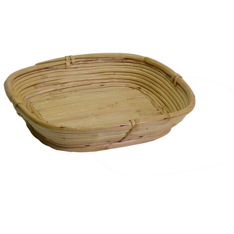 Panier rectangulaire en jonc naturel cm24xh5x21