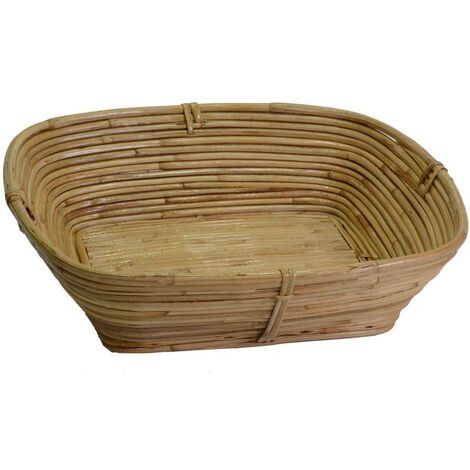 Panier rectangulaire en jonc naturel cm35xh9x31