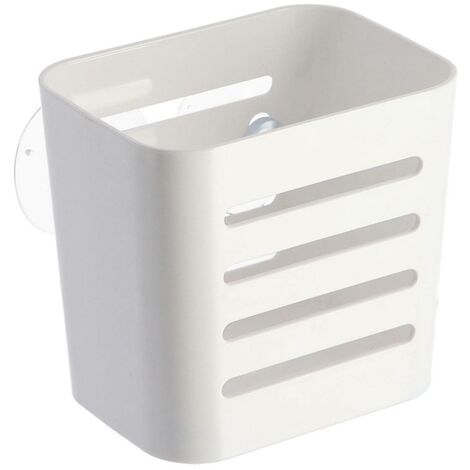 Panier rectangulaire pm ps sur ventouses - blanc - Tendance