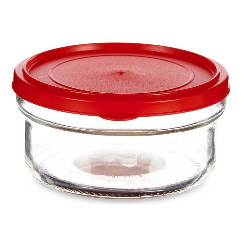 Panier-repas rond avec couvercle Rouge Plastique verre (415 cl)