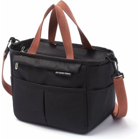 Panier Repas, Sac à Lunch Isolé，Mini Sac à Repas Isotherme et Étanche，Sac Isotherme à Repas portable , Lunch Bag Pour Pique-nique/école/Bureau (Noir)