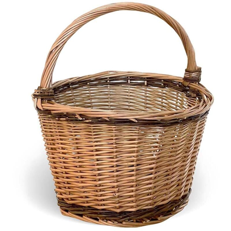 Panier rond en osier avec anse Flavia 34 x h 26 cm
