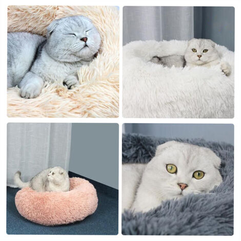 Panier rond en peluche douce pour chats et petits chiens