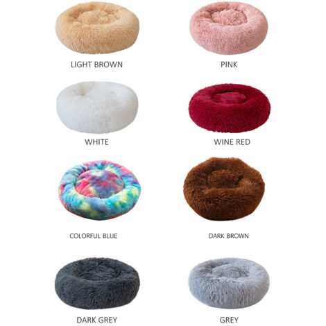 Panier rond en peluche douce pour chats et petits chiens
