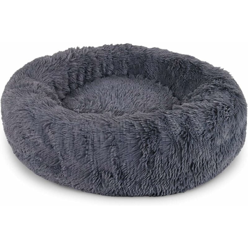 Panier rond pour chien coussin pour chat panier donut ø 60 cm (l) Gris foncé