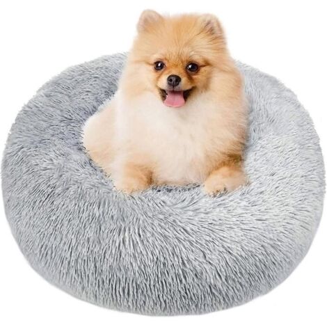 Panier rond pour chien et pour chat - Panier à beignets - Lit extra doux pour animal de compagnie C