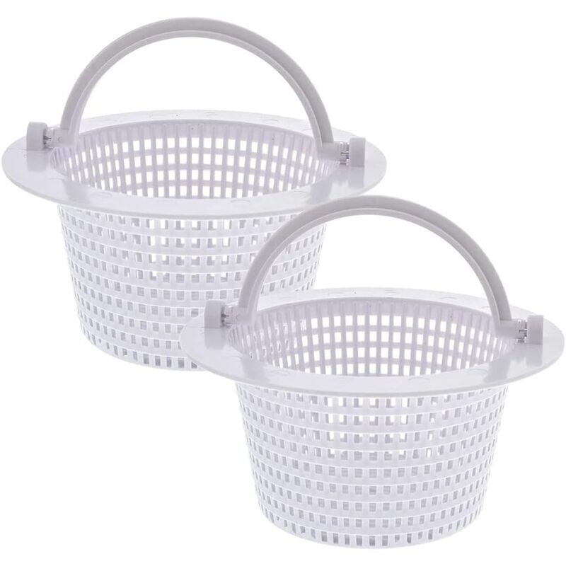Dolaso - Panier rond pour skimmer de piscine hors sol, avec poignée pour Un Retrait Facile, Paquet de 2 - Diam 16 cm - Blanc