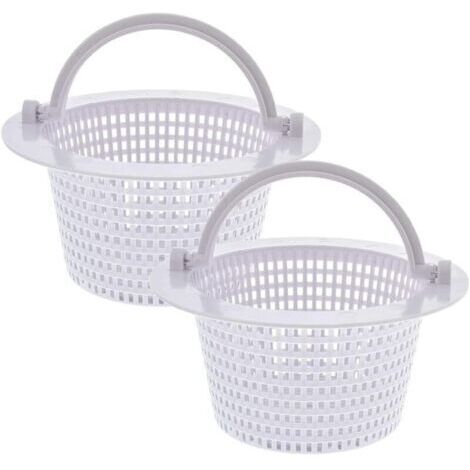 Panier rond pour skimmer de piscine hors sol – Lot de 2 – Poignée intégrée pour retrait facile – Diamètre 16 cm – Plastique robuste