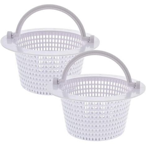 Panier rond pour skimmer de piscine hors sol – Lot de 2 – Poignée intégrée pour retrait facile – Diamètre 16 cm – Plastique robuste