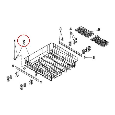 Panier supérieur pour lave-vaisselle compatible De Dietrich et Neff – Dimensions optimales pour modèles spécifiques – 93X4352