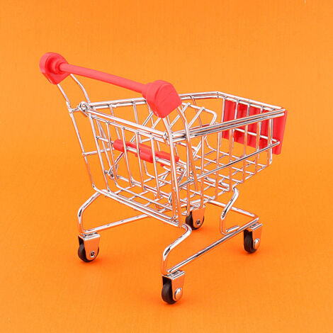 [Panier Supermarché Mini] Shopping Cart Metal Plastique 12cm Parrot Toy Décor Maison Intelligence Cadeau Jouet Éducatif Casse-Tête 1 Pièce