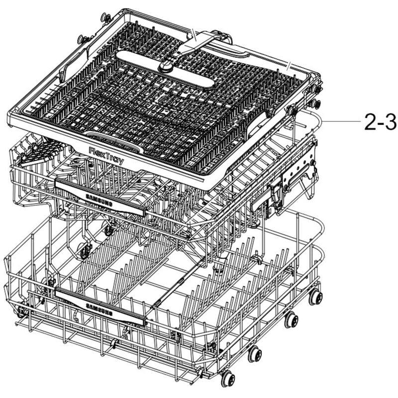 Samsung - Panier supérieur (repère 2-3) d'origine