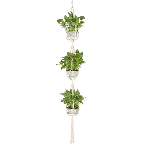 Panier Suspendu avec Corde pour Plantes d'Intérieur Pot de Fleurs