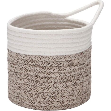 Panier suspendu en corde de coton (blanc et marron)-Fei Yu