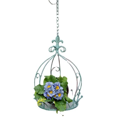 Panier suspendu en fer forgé style rétro américain  Support mural à plusieurs niveaux pour pots de fleurs  Panier décoratif suspendu en fer forgé