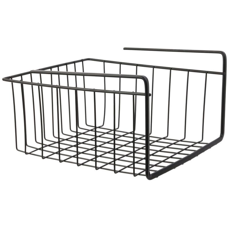 Panier Suspendu Metal Filaire Noir 26x14x26cm