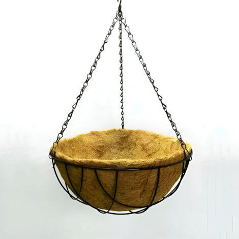 Panier suspendu en mtal pot de fleurs semicirculaire