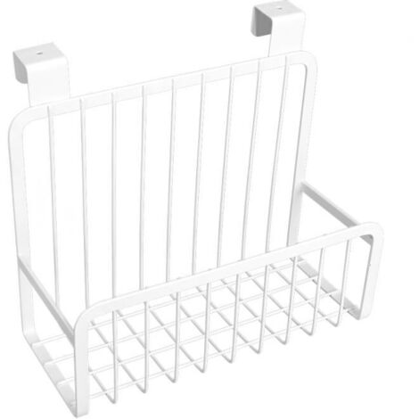 Panier suspendu - Tbest - Support de rangement de porte - Blanc - Acier au carbone - Facile à installer
