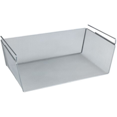 Panier suspendu WENKO 49x28x18 cm métal argenté rangement cuisine corbeille à suspendre organisateur de cuisine panier à suspendre corbeille de rangement sous étagère corbeille métallique suspendue