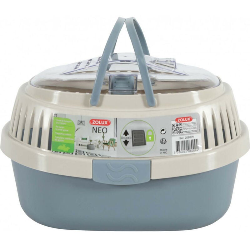 Zolux - Panier de transport NEO gris . 25 x 33 x hauteur 22 cm. pour rongeur.