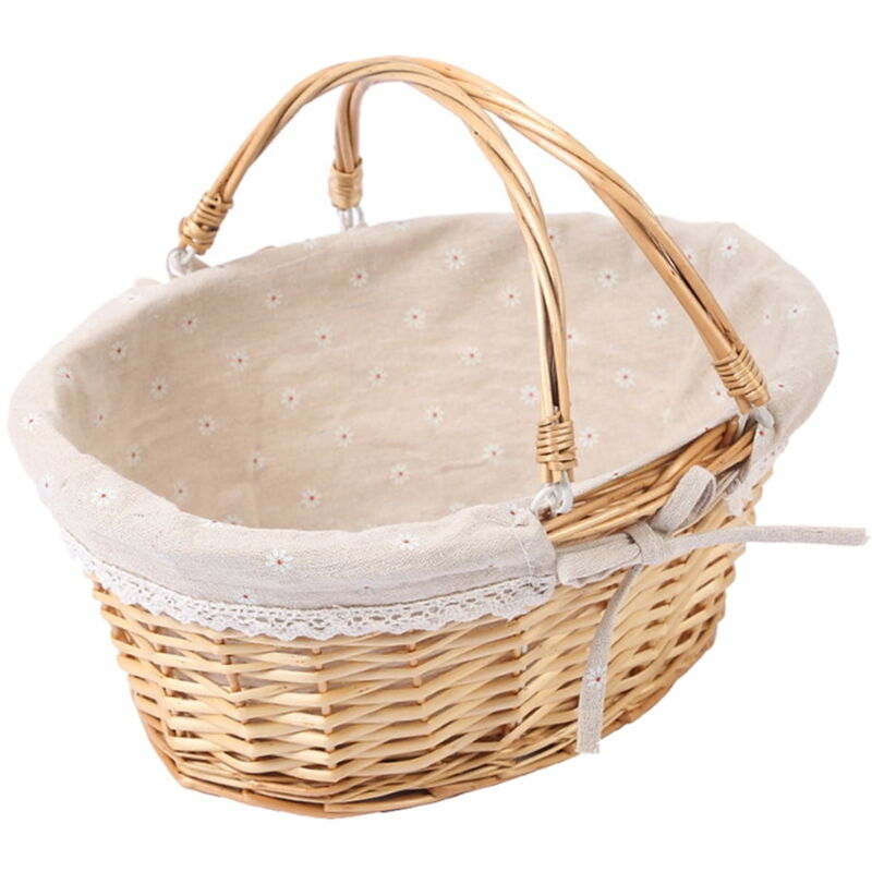 Panier tressé en osier Panier de rangement tissé Panier de fleurs pour filles Panier de mariage à main