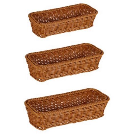Panier tressé en rotin, panier de rangement pour couverts, boîte de rangement pour cuillères et fourchettes A--