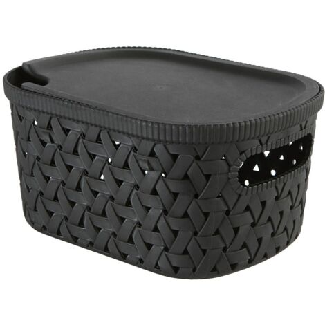 Panier tressy en plastique noir 2,3l - 5five