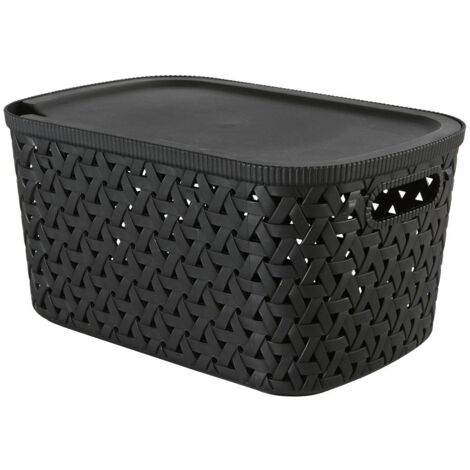 Panier tressy en plastique noir 6,7l - 5five