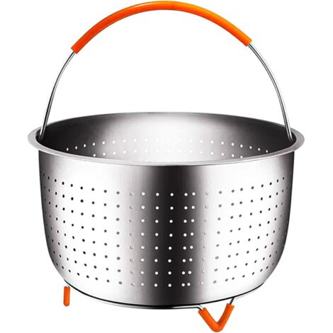 Panier vaporizador en acero inoxidable de 3 litros, con poignée recouverte de silicona, para cocina de legumbres y alimentos, 1 pieza