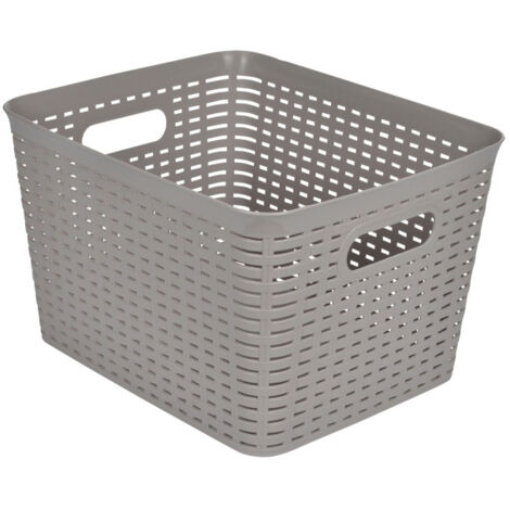 Panière à Linge "Effet Tressé" 23L Taupe