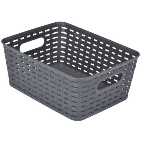 Panière à Linge "Effet Tressé" 5L Gris