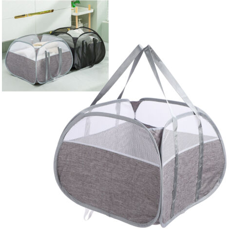 Panière à linge pliable avec poignées 90L Capacité large tissu Oxford épaissi panier de vêtements pliable pour snacks jouets accessoires Gris