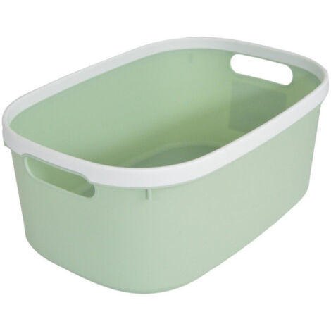 Panière de Rangement Bicolore "Poignées" 37cm Sauge