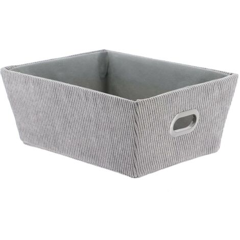 Paniere dressing velours cotele l20,5xp26xh10,5 cm - gris - Tendance
