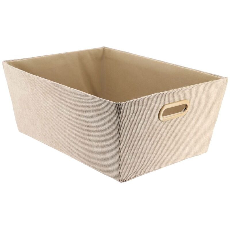 Paniere dressing velours cotele l32,5xp45xh18 cm - taupe Tendance