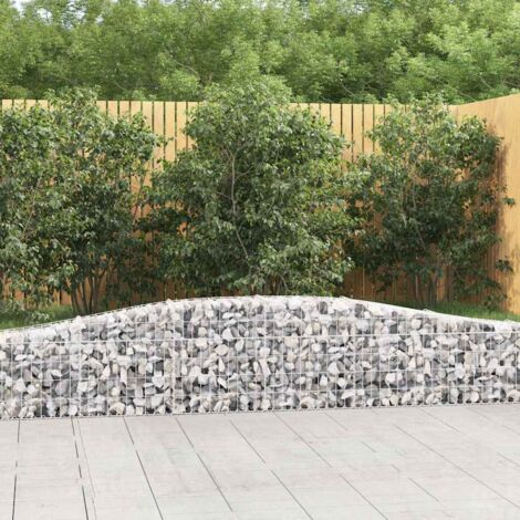 Paniers à gabions arqués 10 pcs Mur en gabion  Clôture de gabion 400x30x40/60 cm Fer galvanisé 26417