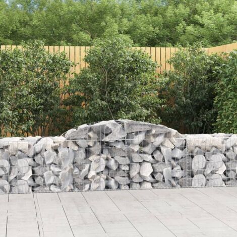 Paniers à gabions arqués 17 pcs  Mur en gabion Clôture de gabion 300x50x60/80 cm fer galvanisé 11009