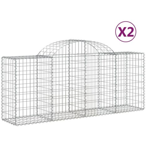Paniers à gabions arqués 2 pcs,Clôture de jardin,Mur en Gabion 200x50x80100 cm Fer galvanisé911539