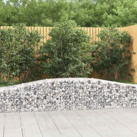 Paniers à gabions arqués 4 pcs Mur en gabion  Clôture de gabion 400x50x40/60 cm Fer galvanisé 83251