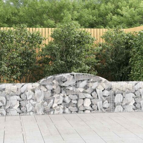 Paniers à gabions arqués 9 pcs  Mur en gabion Clôture de gabion 300x30x60/80 cm Fer galvanisé 49642