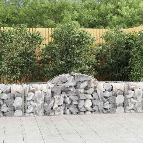 Paniers à gabions  Jardinieres Mur en gabion  Clôtures de gabion arqués 12 pcs 200x50x60/80 cm Fer galvanisé KOL4109