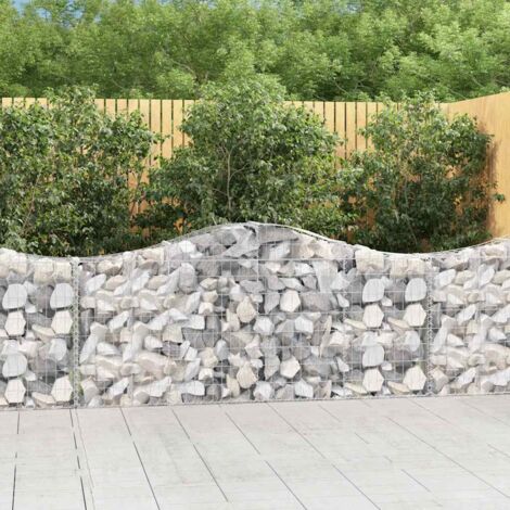Paniers à gabions  Jardinieres Mur en gabion  Clôtures de gabion arqués 8 pcs 200x30x80/100 cm Fer galvanisé KOL3155