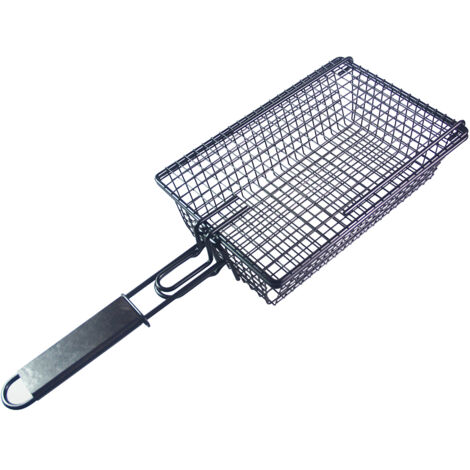 Paniers à grill non-adhésifs avec couvercle, poignée en bois amovible et pliable, outils de barbecue pour poisson, légumes, steaks, viande, crevettes