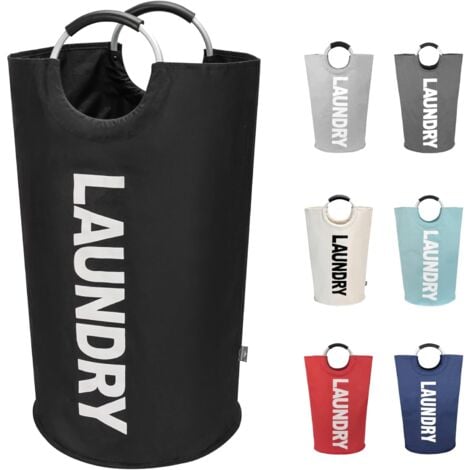 HEYTEA Paniers à linge, Pliable Sac à linge, Pliage Grande Capacité Corbeilles à linge (Noir)