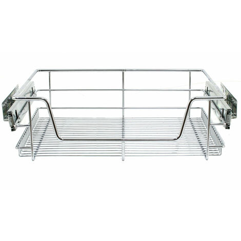Kukoo – Paniers coulissants en métal pour placard 60cm – 2 unités – Capacité 15-20 kg – Glissières à roulement à billes – Installation facile