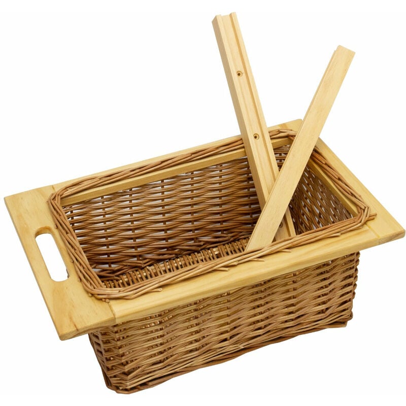 Lot de 1 x Panier de Rangement Coulissants en Osier pour Cuisine, Salle de Bain, Chambre, Penderie - 400 mm / 40 cm Brun Solide Jusqu'à 10Kg Design