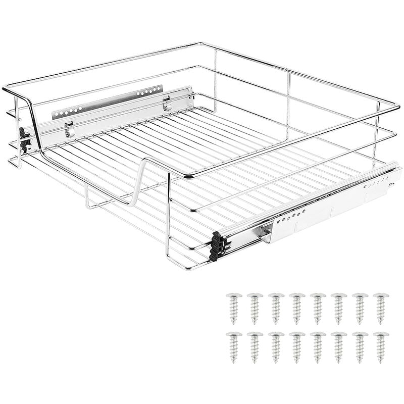 Hofuton 1 X Panier Treillis Métallique Argenté Panier de Rangement pour Placard 56 cm
