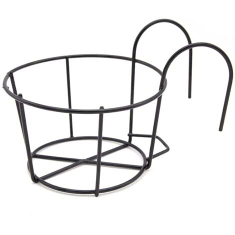Paniers de jardinière à Rail Suspendu Support Jardiniere Balcon Rond Paniers de Fleurs Suspendus en Fer, Convient pour Balcon,Jardin,Clôture