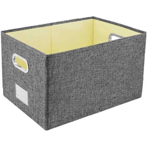 Paniers de rangement décoratifs en tissu pour placard, cubes de rangement avec poignées métalliques pour étagères, chambre, salon, gris et blanc quadrillé